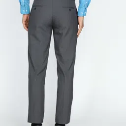 park avenue Men Regular Fit Dark Blue Viscose Rayon Trousers image 4