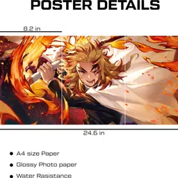 posters Kyojuro Rengoku Split Design printed poster set of 3 Photographic Paper image 3