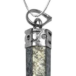 Hematite Pendant Pencil Pendant Crystal Pendant Pencil Shape Stone Pendant Reiki Healing Pendant With Silver Polish Metal Chain Healing Stone Pendant With Chain - Grey Pendant Crystal Pendant-image-76
