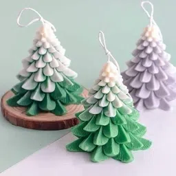 the himsy Premium Handcrafted Scented Soy Wax Christmas Tree Candle-Green Candle image 3