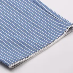 Chemistry Women Blue & White Striped Pure Cotton Night suit image 4