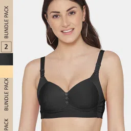 Tweens Black & Beige Bra Full Coverage Lightly Padded image 1