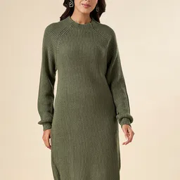 AKKRITI BY PANTALOONS Striped Raglan Sleeves Dress-image-25