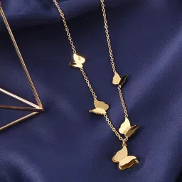 MYKI Pretty long Butterfly Gold-Plated Necklace-picture-41
