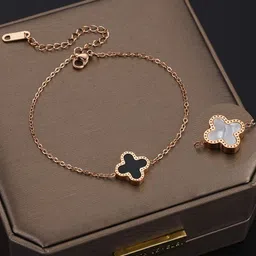 MYKI Rose Gold-Plated Floral Charm Bracelet-picture-27