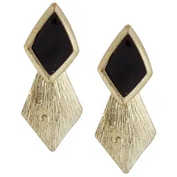 Crunchy Fashion Gold-Plated Geometric Drop Earrings image 1