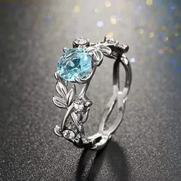 VIEN Silver-Plated CZ Studded Adjustable Ring-image-11