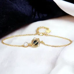 MYKI Women Cubic Zirconia Gold-Plated Link Bracelet image 5