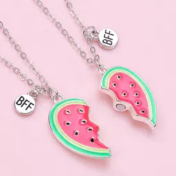 EL REGALO Set Of 2 Watermelon Heart Magnetic Pendants With Chain image 3