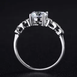 MYKI Silver-Plated Cubic Zirconia-Studded Finger Ring image 3