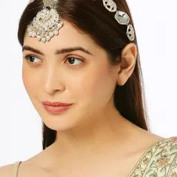 OOMPH Kundan Studded & Beaded  Sheeshphool Matha Patti-image-60