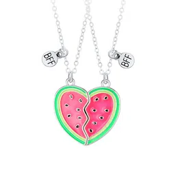 EL REGALO Set Of 2 Watermelon Heart Magnetic Pendants With Chain image 4