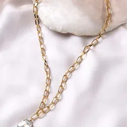 BEWITCHED Gold-Toned & White Charm Necklace-picture-27