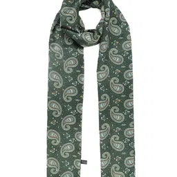 Tossido Men Green & White Printed Stole& Pocket square image 4