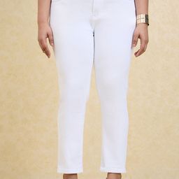 20Dresses Women Plus Size White Slim Fit High-Rise Clean Look Stretchable Jeans-picture-35