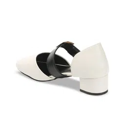 ELLE Square Toe Block Pumps With Buckle Detail image 3