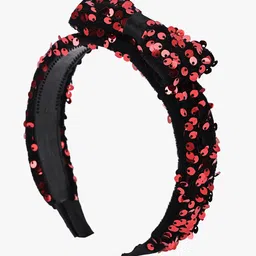 BuckleUp Women Red & Black Bow Embellished Hairband-image-7