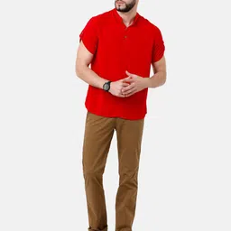 IDENTITI Men Red Slim Fit Casual Shirt image 5