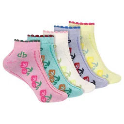 DressBerry Women Pack Of 5 Patterned Organic Cotton Odour Free Ankle-Length Socks-picture-12