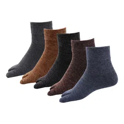 RC. ROYAL CLASS Women Pack Of 5 Solid Ankle Length Woolen Socks-picture-24