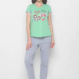 AV2 Women Green & Grey Printed Pure Cotton Night suit-image-57