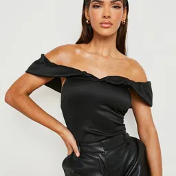 Boohoo Ruffle Bardot Bodysuit-picture-31