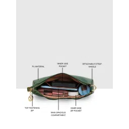 ESBEDA Green Structured Classic Handbag with Detachable Strap image 4