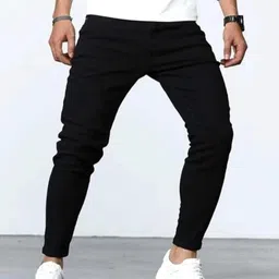 rareone Men Slim Mid Rise Black Jeans-picture-26