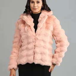 honnete 100 % Polyester Self Design Coat For Women image 4