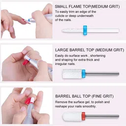probero Ceramic Nail Drill Bits Set for Manicure and Pedicure Use Ceramic Nail Drill Bits Set 332 Professional Nail File for Manicure Pedicure Rotary Bit Set image 3