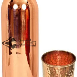 forgex Copper Glossy Matt FInish Tableware 1000 ml Bottle With Drinking Glass-picture-13