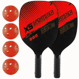 augen Pickleball Paddle Set with 4 Balls & Carry Bag Outdoor Family Game Kit(Red) Pickleball Paddle-picture-17