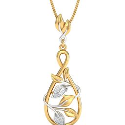 KUBERBOX Orchard 18KT Gold Diamonds-Studded Pendant-2.21gm-image-70