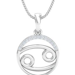 KUBERBOX Cancer Zodiac 18KT White Gold Diamond-Studded Pendant - 0.99 gm-picture-32