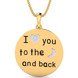 KUBERBOX Love-U-2-The-Moon-&-Back 18KT Gold Diamond Studded Pendant-2.47gm-picture-26