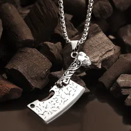 The Roadster Lifestyle Co. Silver-Toned Men Cutlass Charm Pendant With Chain-picture-20