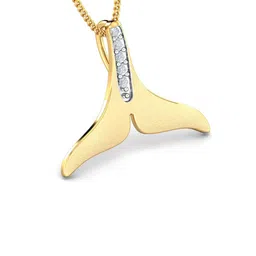 KUBERBOX 18KT Gold Diamond-Studded Caia Fin Pendant 1.15 gm image 2