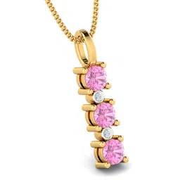 KUBERBOX 18KT Gold Diamond & Tourmaline -Studded Pendant - 1.54 gm image 5