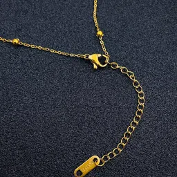 Jewels Galaxy Gold-Plated CZ Studded Roman Numerals Pendant With Chain image 5