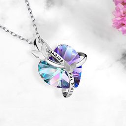 Yellow Chimes Silver-Plated Stone-Studded I LOVE YOU FOREVER Engraved Pendant With Chain-picture-13