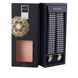 PELUCHE Men Black & Grey Patterned The Fancy Edge Suspenders image 4