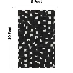 dazzhome Black Hair On Leather Abstract Hand Woven 8ftX10ft Carpet image 3