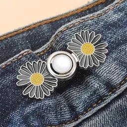 nsusu Flower Pant Waist Tightener Adjustable Waist Buckle For Loose Jeans Button Pins Metal Buttons image 2