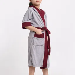 creeva Grey & Wine XL Bath Robe image 3