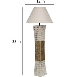 White Fabric Shade Table Lamp With White Base By Sapphire image 4