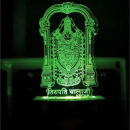 Tirupati Balaji 3D LED Night light Home Decor Acrylic Corporate Gifts 7 colour changing divine small wall lamp Illusion night light Pooja room festival Mandir Lamp Night Lamp-image-70
