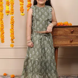 Biglilpeople Girls Printed Cotton Ready to Wear Lehenga with Blouse-picture-12