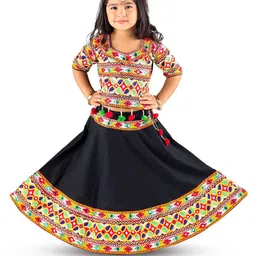BAESD Girls Embroidered Mirror Work Ready to Wear Lehenga & Blouse With Dupatta-picture-20