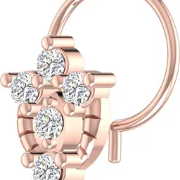 avsar Mamata 14kt Cubic Zirconia Rose Gold Nose Wire image 2