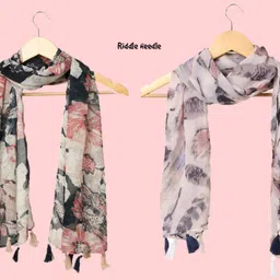 mss fashion Printed Chiffon Women Multicolor Stole-picture-17
